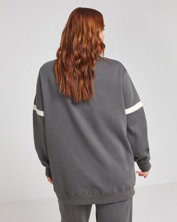 Charcoal Side Stripe Crew Neck Tunic