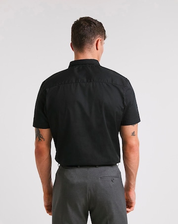 Black Short Sleeve Formal Shirt Long