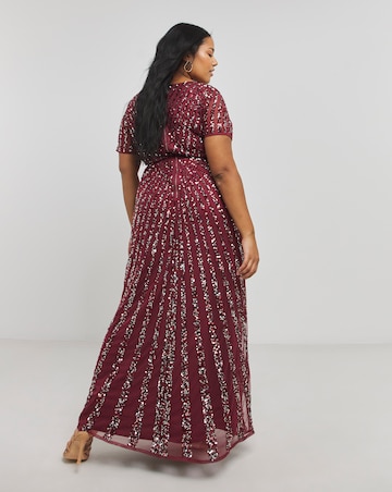 Maya Stripe Embellished Maxi Dress