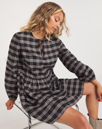 Brushed Check Smock Dress