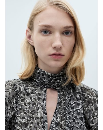 Mango Leopard Print Blouse