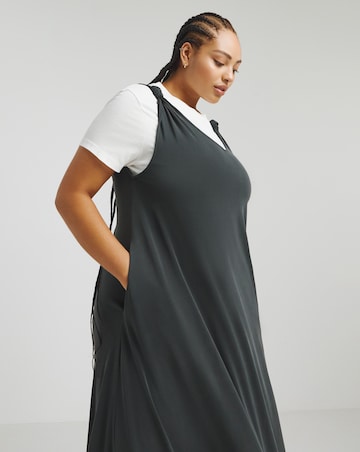Simply Be Charcoal Grey Premium Jersey Knot Detail Maxi Dress