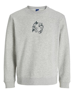 Jack &amp; Jones Japanese Koi Sweatshirt - Grey
