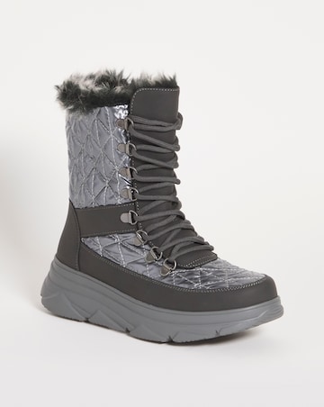 Alaska Lace Up Snow Boots - Wide Fit (E)