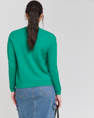Green Loose Fit Cardigan