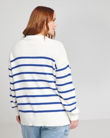 Nautical Stripe Tie Neck Jumper