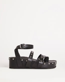 Sasha Studded Strappy Footbed Sandals - Extra Wide Fit (EEE)
