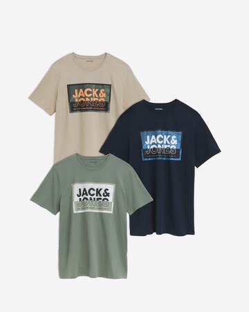 Jack & Jones Logan 3 Pack Crew Neck T-Shirt