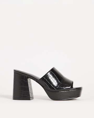 Parla Mule Heeled Platform Sandals Ex Wide Fit