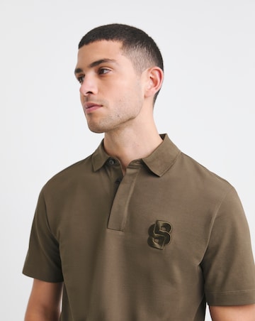 BOSS Short Sleeve Green BB Embroidered Polo