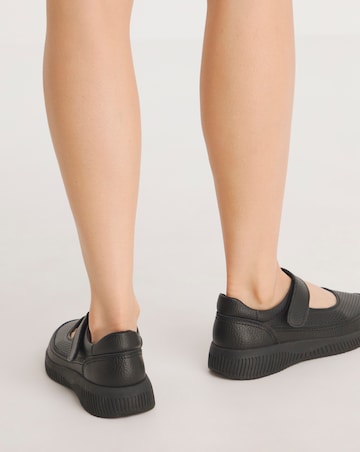 Rochelle Leather Bar Trainers Extra Wide EEE Fit
