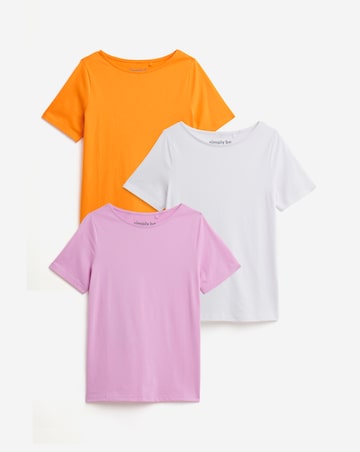 Simply Be White, Pink & Orange 3 Pack Slash Neck Tops