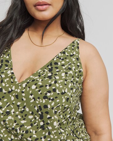 Simply Be Green Print Sleeveless V Neck Cami