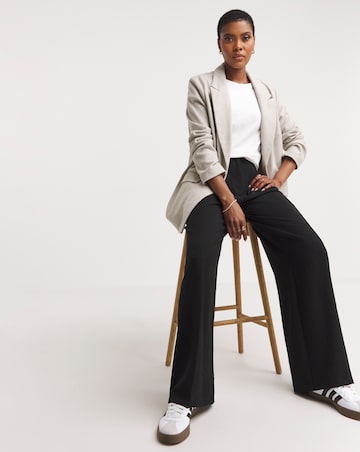 Textured Pleated Wide Leg Trousers