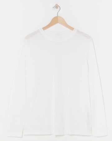 Anthology White Crew Neck Long Sleeve Top