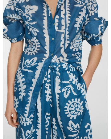 Mango Nemo Floral Print Cotton Wide Leg Trousers