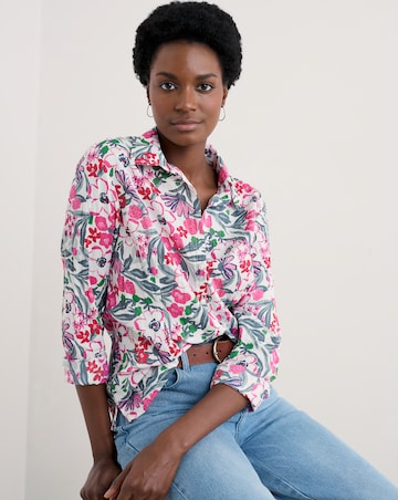 Seasalt Cornwall Larissa Shirt Garden Flowers Chalk
