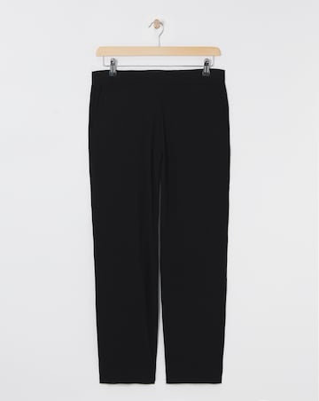 Black Pull On Stretch Jersey Straight Leg Trousers