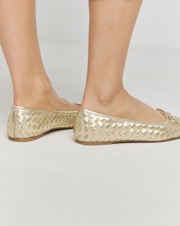 Monaco Woven Leather Ballerinas - Extra Wide Fit (EEE)