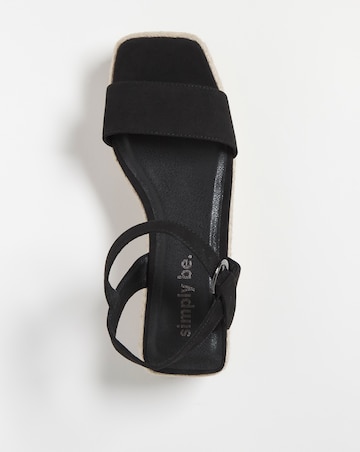 Daria Square toe Espadrille Flatform Sandals Ex Wide Fit