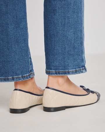 Scilla Quilted Ballerina With Toe Cap - Extra Wide Fit (EEE)
