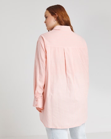 Apricot Striped Relaxed Long Sleeve Shirt