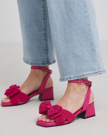 Monet Double Bow Low Block Heel - Wide Fit (E)
