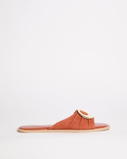 Suede Square Toe Sandal E Fit