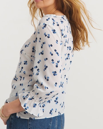 French Connection Betsy Crepe 3/4 Sleeve Top