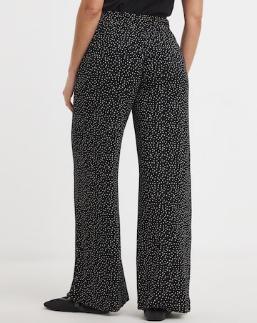 Simply Be Mono Spot Jersey Wide Leg Trouser