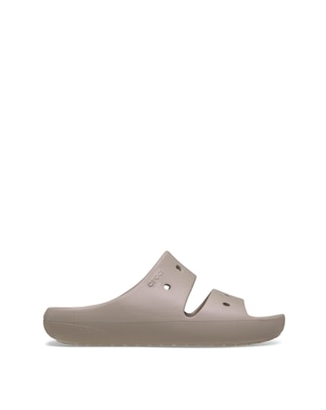 Crocs Taupe Classic Two Strap Slider Sandals- Standard Fit (D)