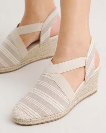 Cassie Crossover Elasticated Espadrille Sandals Extra Wide EEE Fit