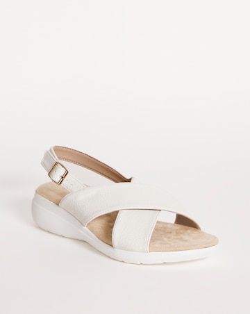 Cushion Walk Off White Crossover Sandal- Ultra Wide Fit (EEEEE)