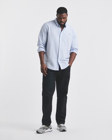 Polo Ralph Lauren Long Sleeve Stripe Stretch Pique Shirt - Blue