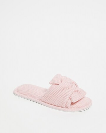 Waffle Bow Mule Slipper EEE Fit
