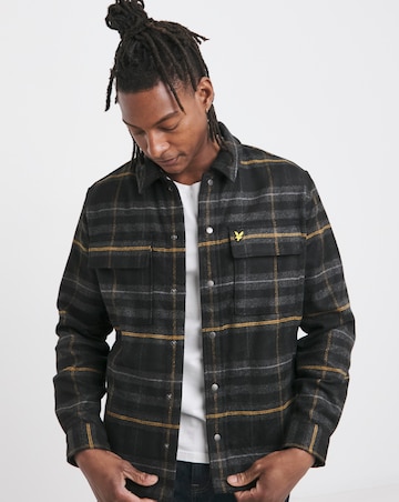 Lyle & Scott Brushed Tartan Overshirt - Black