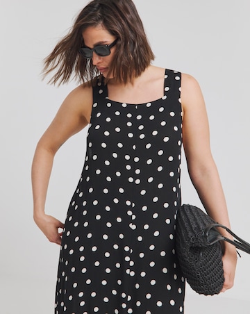 Simply Be Spot Print Crinkle Trazepe Maxi Dress