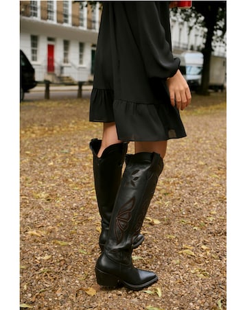 Tex Leather Over the Knee Western Boots - Extra Wide Fit (EEE) & Curvy Calf