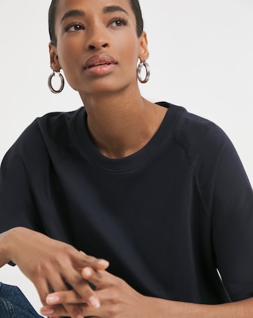 Pure Cotton Crew Neck Raglan T-shirt