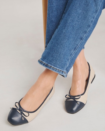 Scilla Quilted Ballerina With Toe Cap - Extra Wide Fit (EEE)