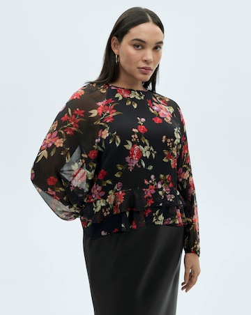 Mango Floral Ruffled Blouse
