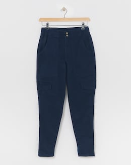 Navy Cotton Tapered Cargo Trouser