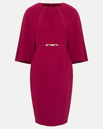 Phase Eight Veronica Pink Cape Belted Midi Dress
