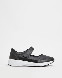 Juniper Leather Touch and Close Bar Shoe Wide E Fit