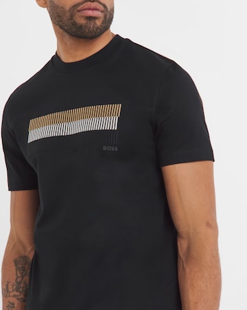 BOSS Short Sleeve Stripe Logo T-Shirt - Black