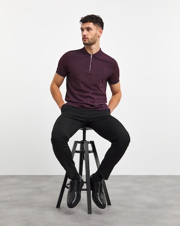 Textured Tipped Pique Polo Long