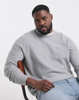 Grey Textured Soft Touch Jumper