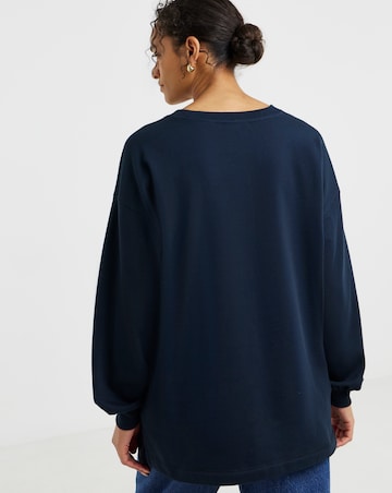 Crew Neck Longline Sweatshirt