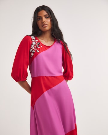 Raishma Studio Abstract Print Embellished Midi Dress