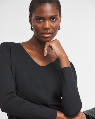 Pure Cotton 3 Pack V Neck Long Sleeve T-Shirts